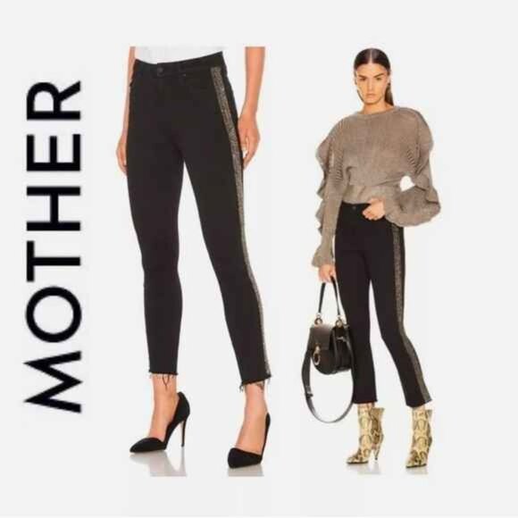 MOTHER Denim - Mother High Waisted Looker Ankle Fray-Guilt Flash
